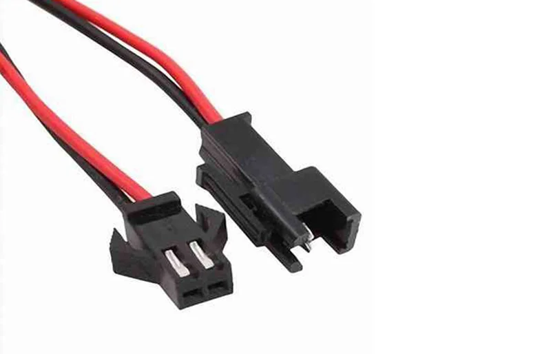 Conector macho/hembra con traba y cable (10 cm)